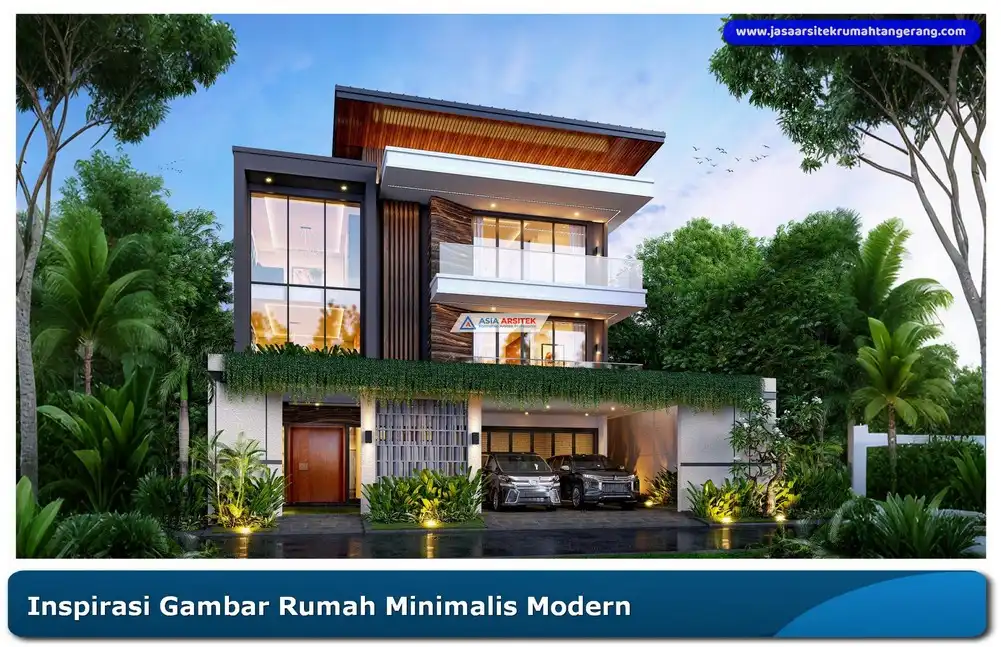 Desain fasad rumah minimalis modern karya Asia Arsitek