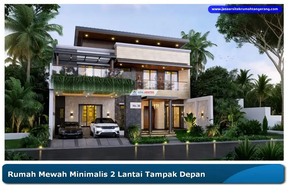 Gambar rumah mewah minimalis 2 lantai tampak depan