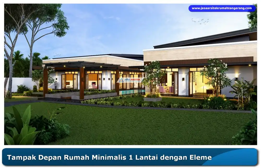 Gambar rumah minimalis 1 lantai tampak depan dengan batu alam