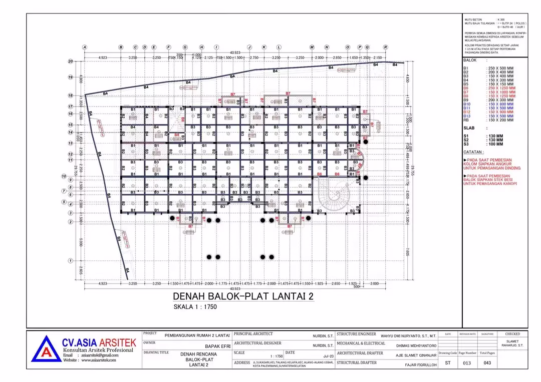 Gambar Kerja (DED – Detail Engineering Design)