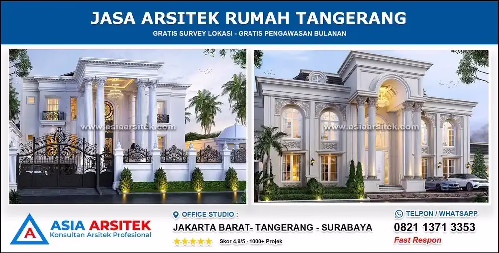 Jasa Arsitek : Desain Rumah Klasik Mewah @ Kelapa Gading Jakarta Utara