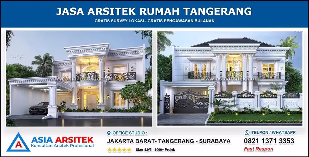 Jasa Arsitek Desain Rumah Minimalis Modern 3 kamar di Bekasi