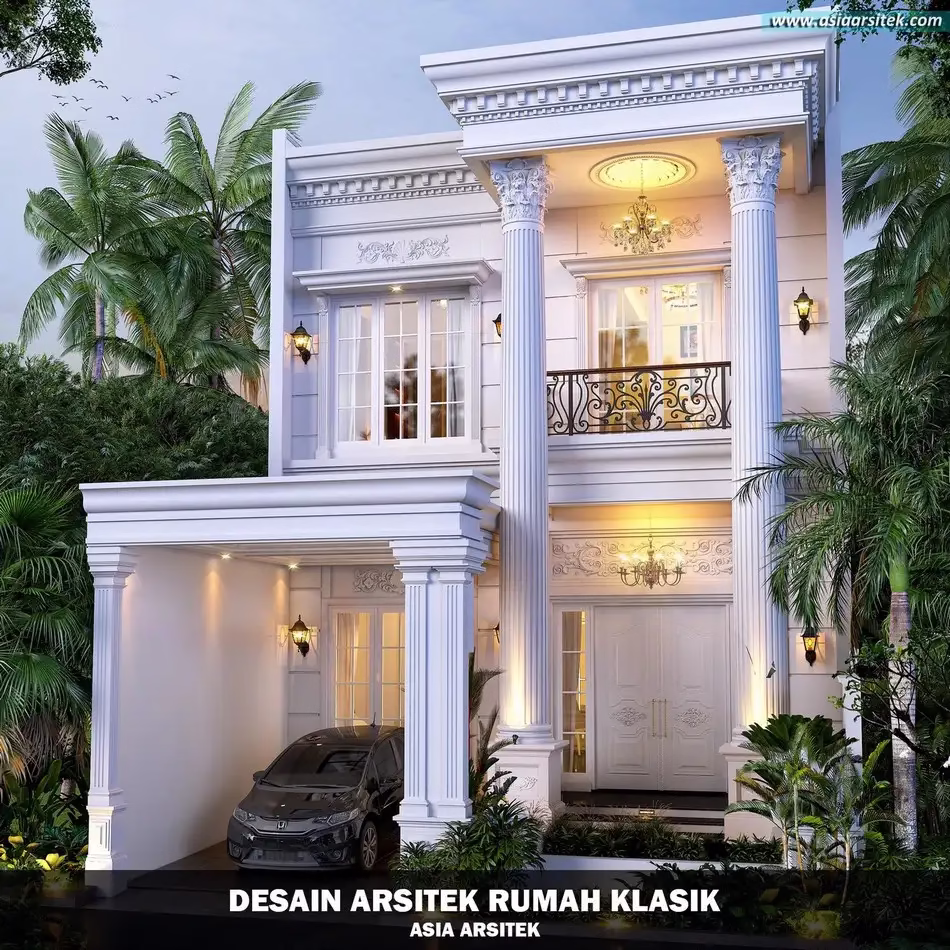Desain Rumah Klasik 2 Lantai Jakarta Timur