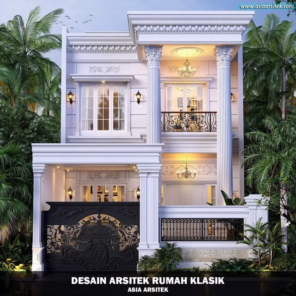 Desain Rumah Klasik 2 Lantai Jakarta Timur