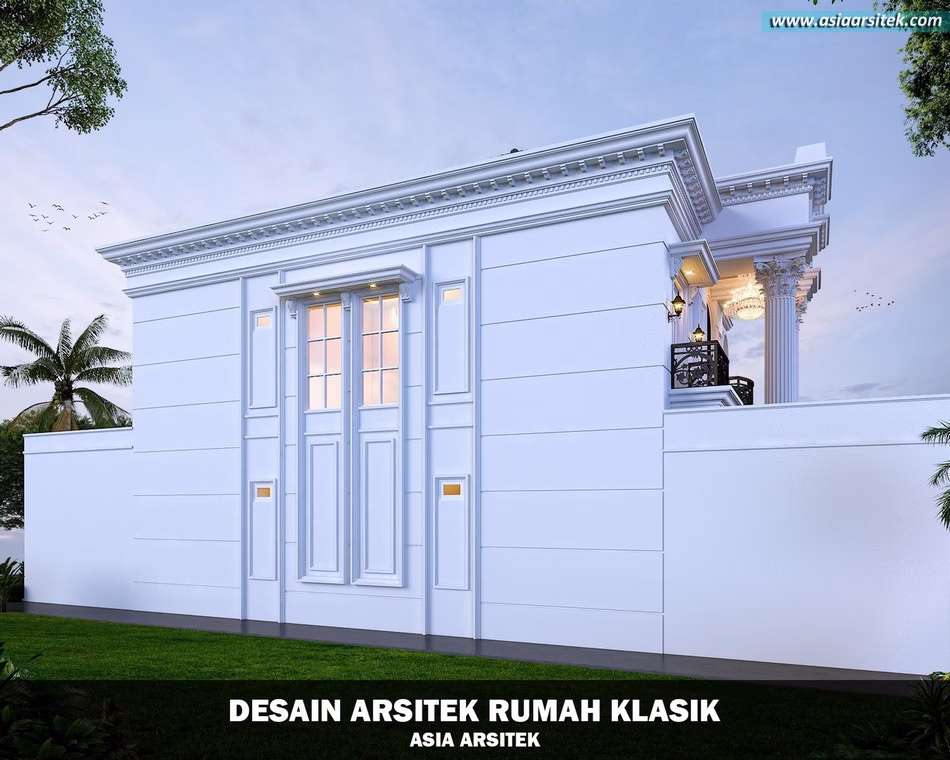 Desain Rumah Klasik 2 Lantai Luas 386 m² 