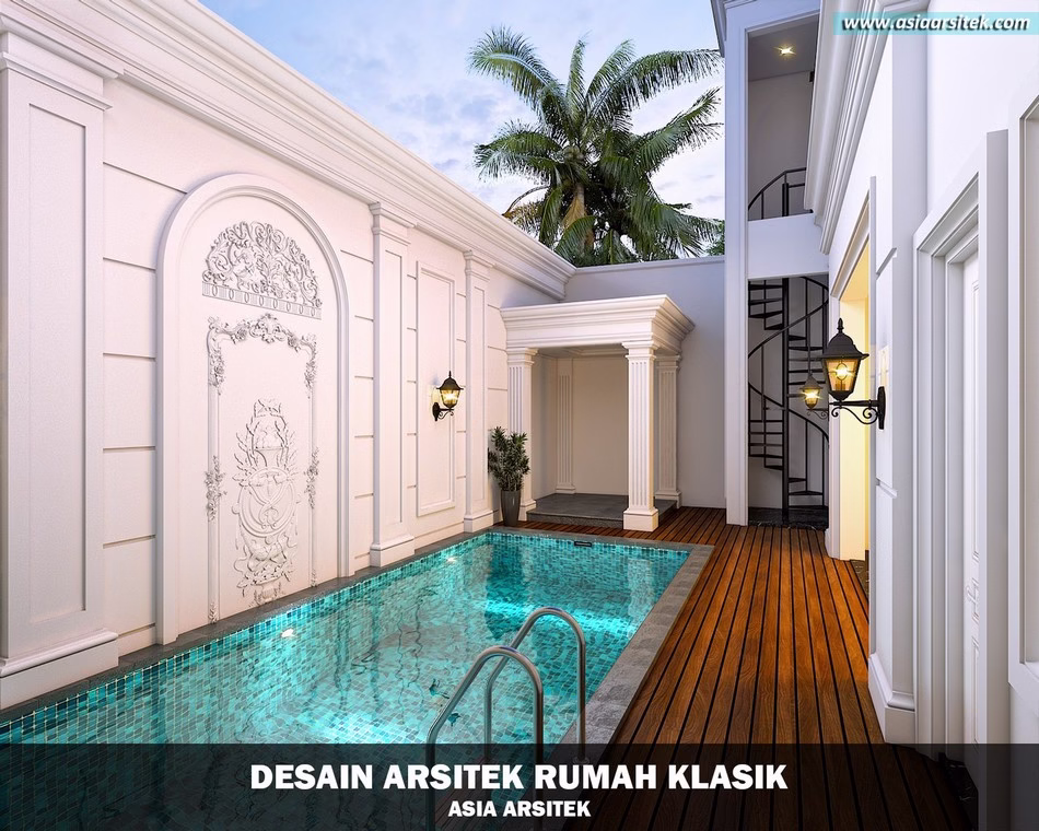 Desain Rumah Klasik 2 Lantai Luas 386 m² 