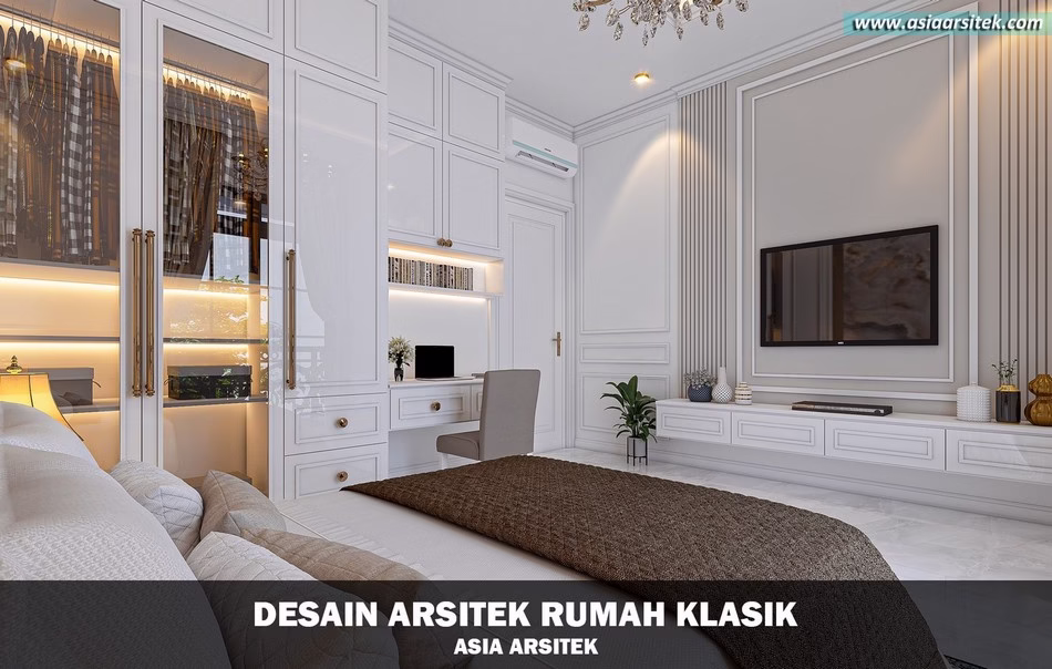 Desain Rumah Klasik 2 Lantai Luas 440 m²