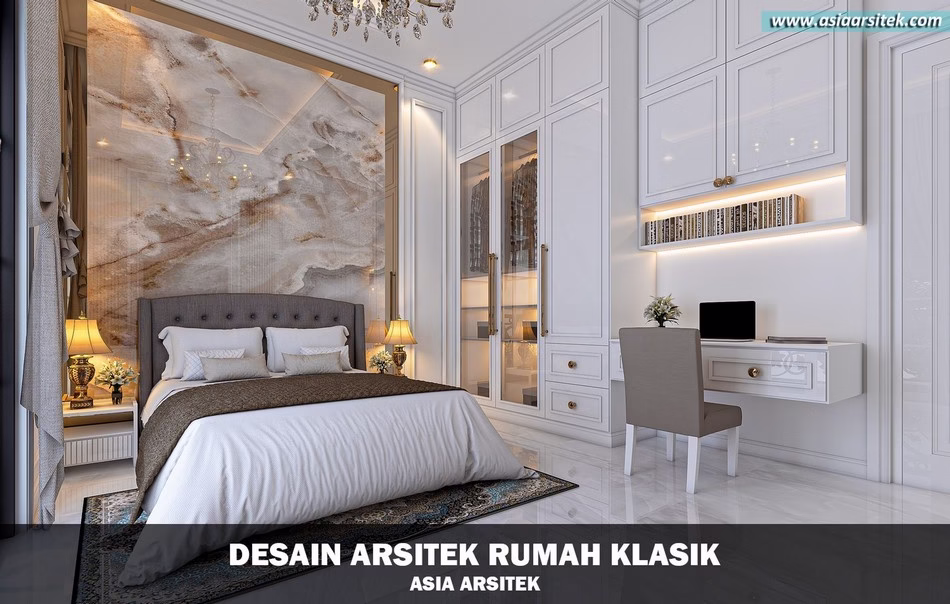 Desain Rumah Klasik 2 Lantai Luas 440 m²