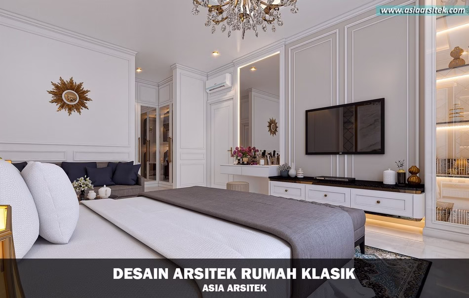 Desain Rumah Klasik 2 Lantai Luas 440 m²
