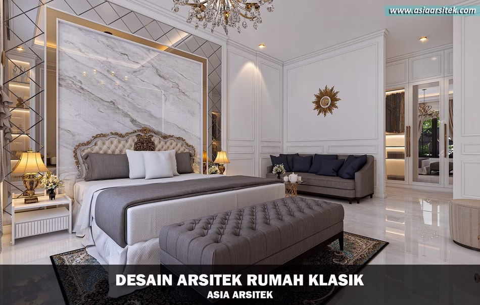 Desain Rumah Klasik 2 Lantai Luas 440 m²
