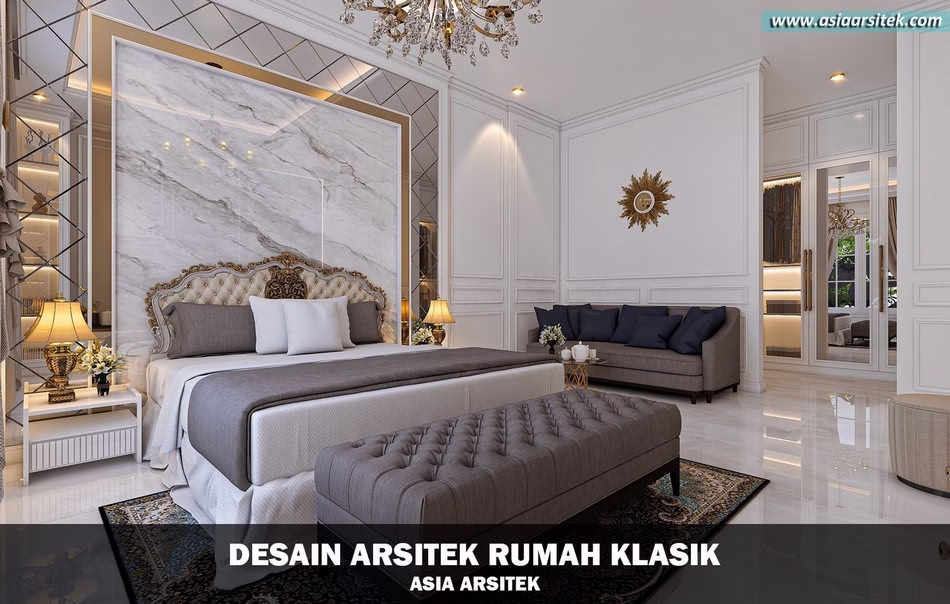 Desain Rumah Klasik 2 Lantai Luas 440 m²
