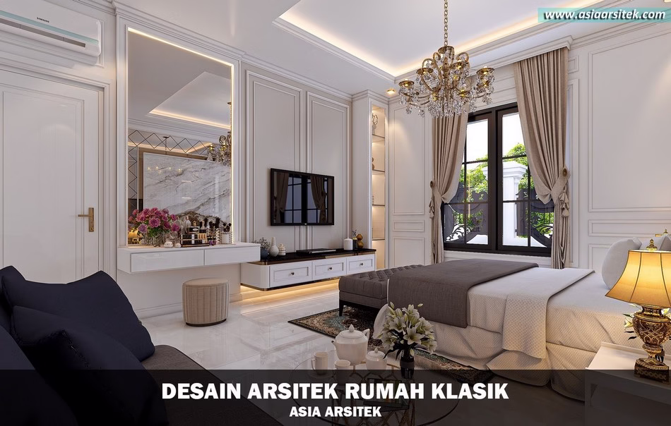 Desain Rumah Klasik 2 Lantai Luas 440 m²