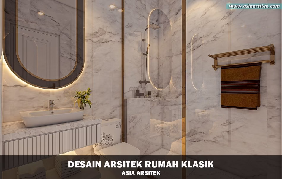 Desain Rumah Klasik 2 Lantai Luas 440 m²