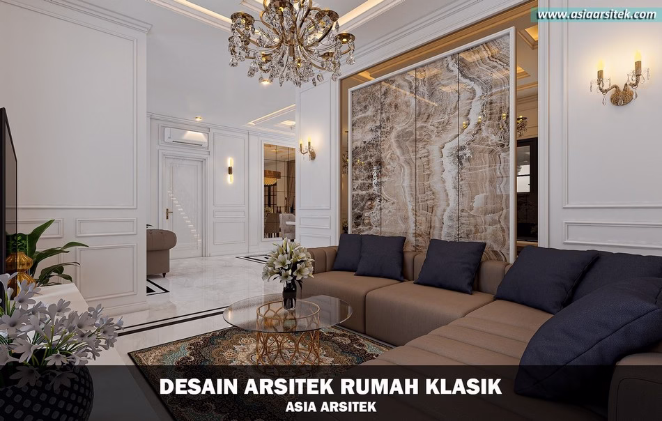 Desain Rumah Klasik 2 Lantai Luas 440 m²