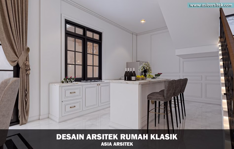Desain Rumah Klasik 2 Lantai Luas 440 m²