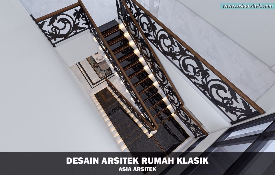 Desain Rumah Klasik 2 Lantai Luas 440 m²
