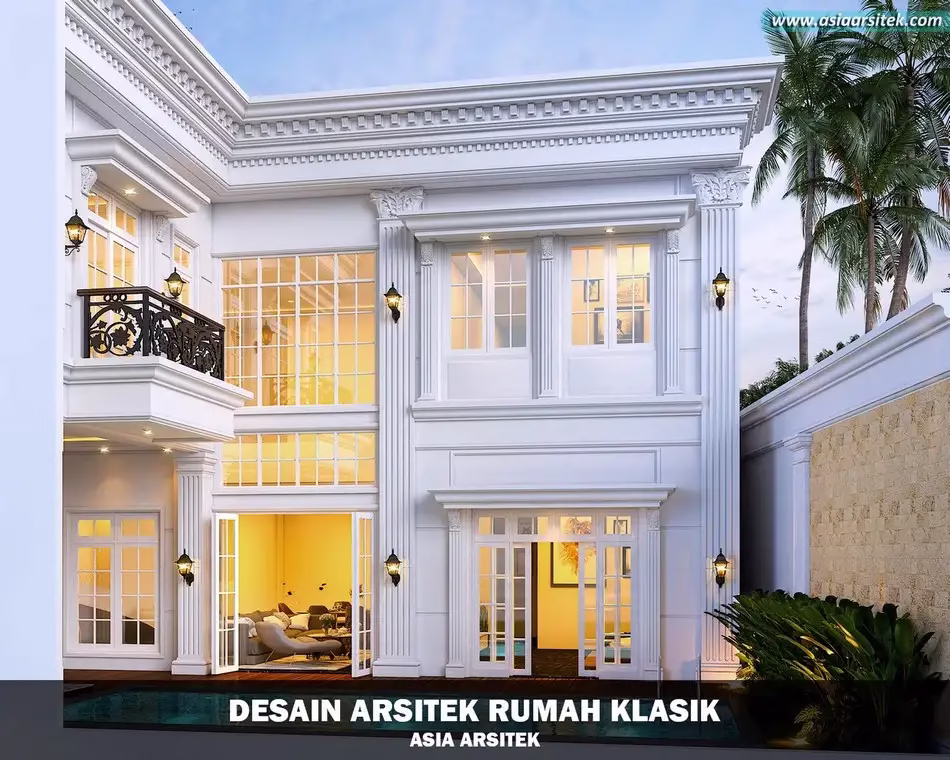 Desain Rumah Klasik 2 Lantai Luas 675m²