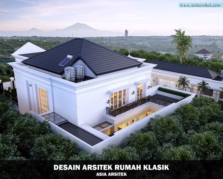 Desain Rumah Klasik 2 Lantai Luas 724 m²