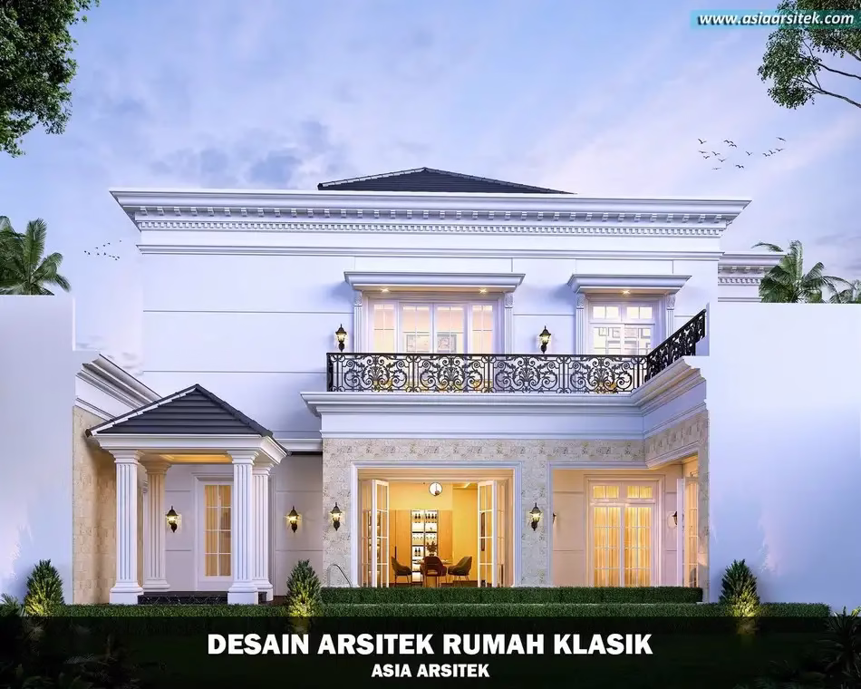 Desain Rumah Klasik 2 Lantai Luas 724 m²