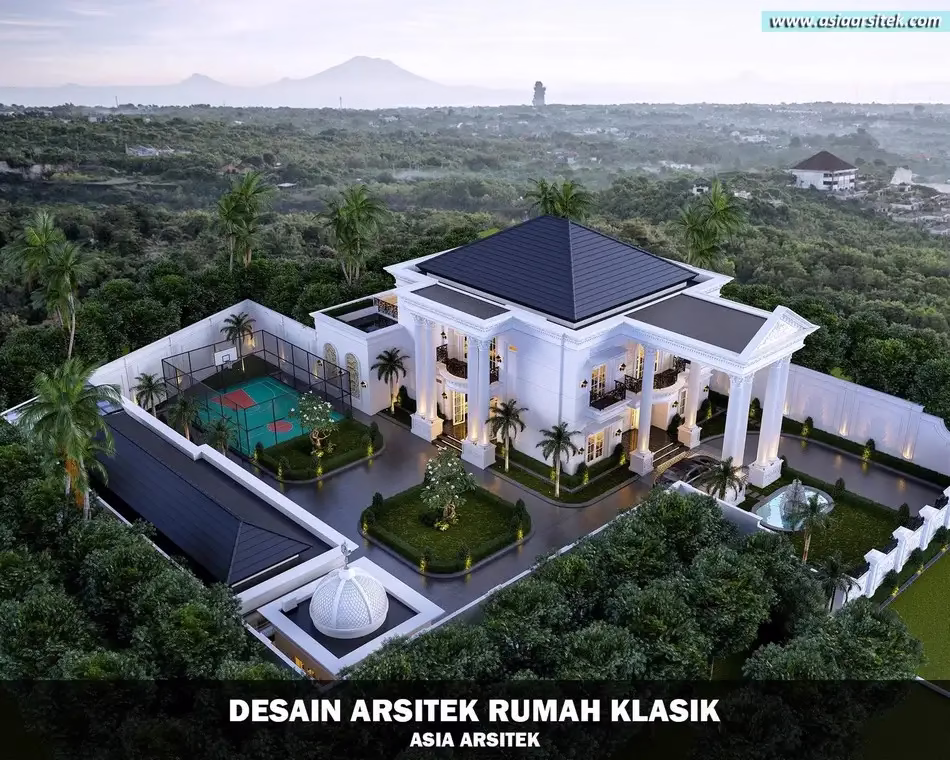 Desain Rumah Klasik 2 Lantai Luas 724 m²