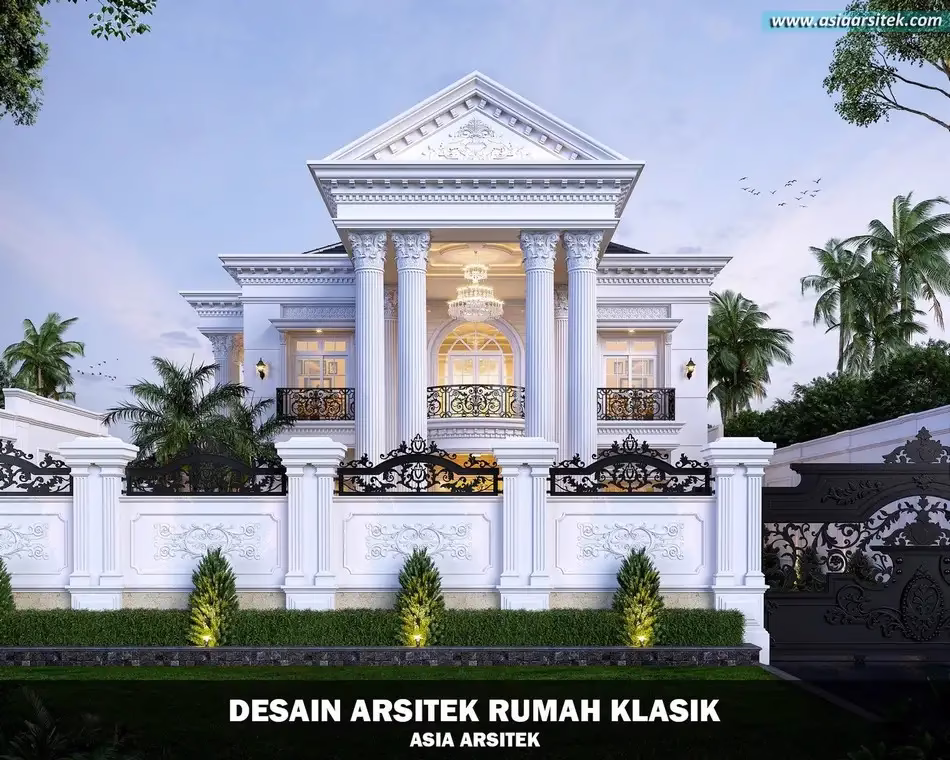 Desain Rumah Klasik 2 Lantai Luas 724 m²