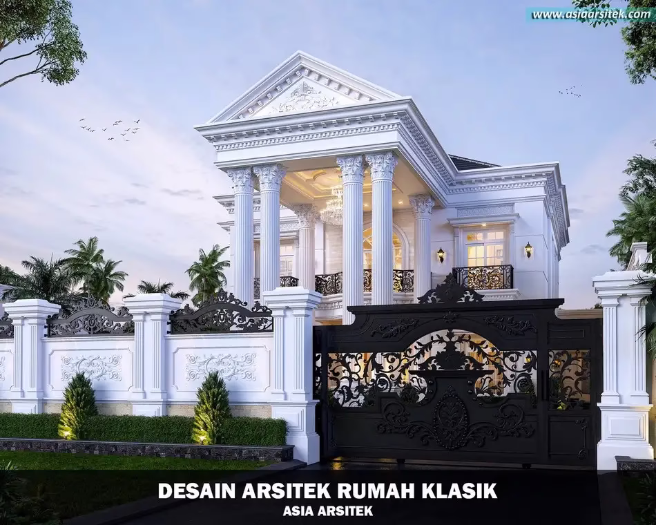 Desain Rumah Klasik 2 Lantai Luas 724 m²