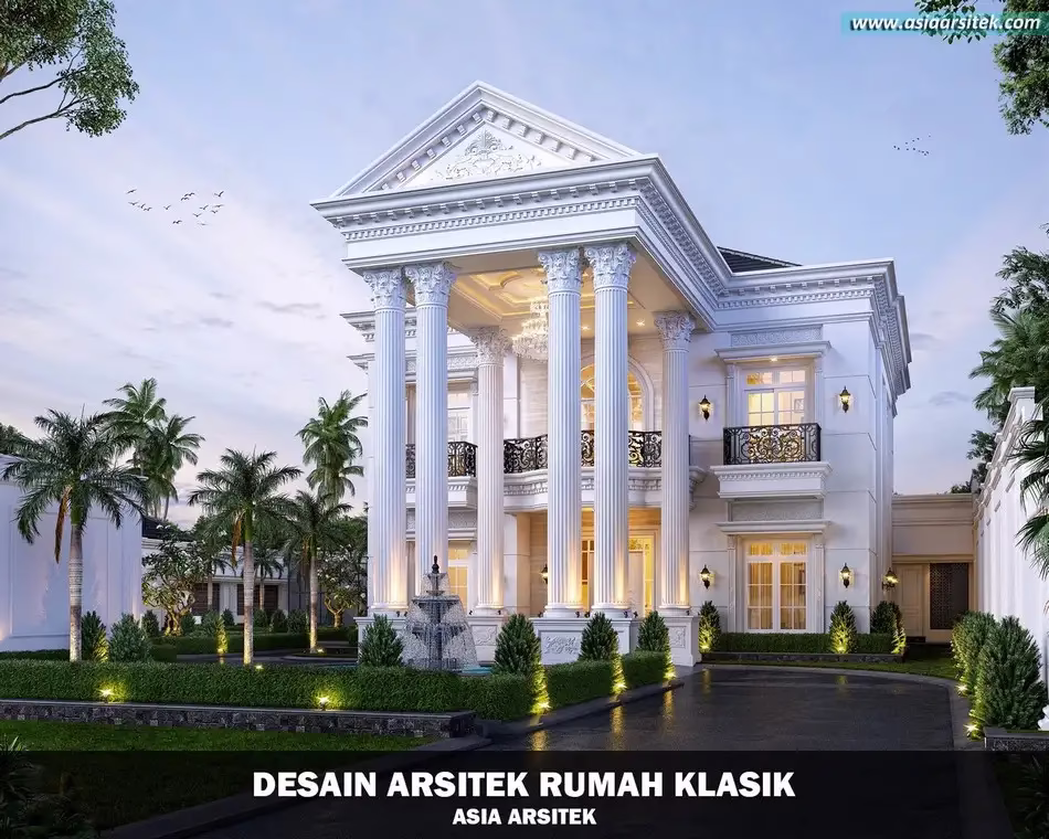 Desain Rumah Klasik 2 Lantai Luas 724 m²