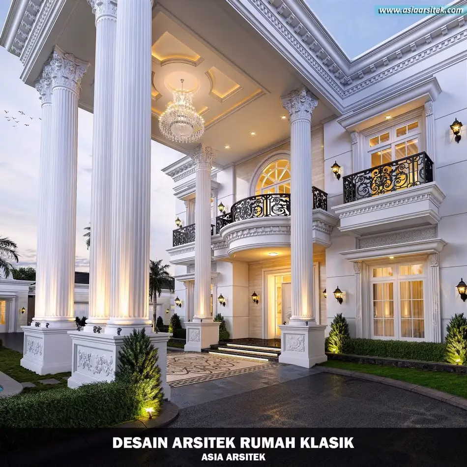 Desain Rumah Klasik 2 Lantai Luas 724 m²
