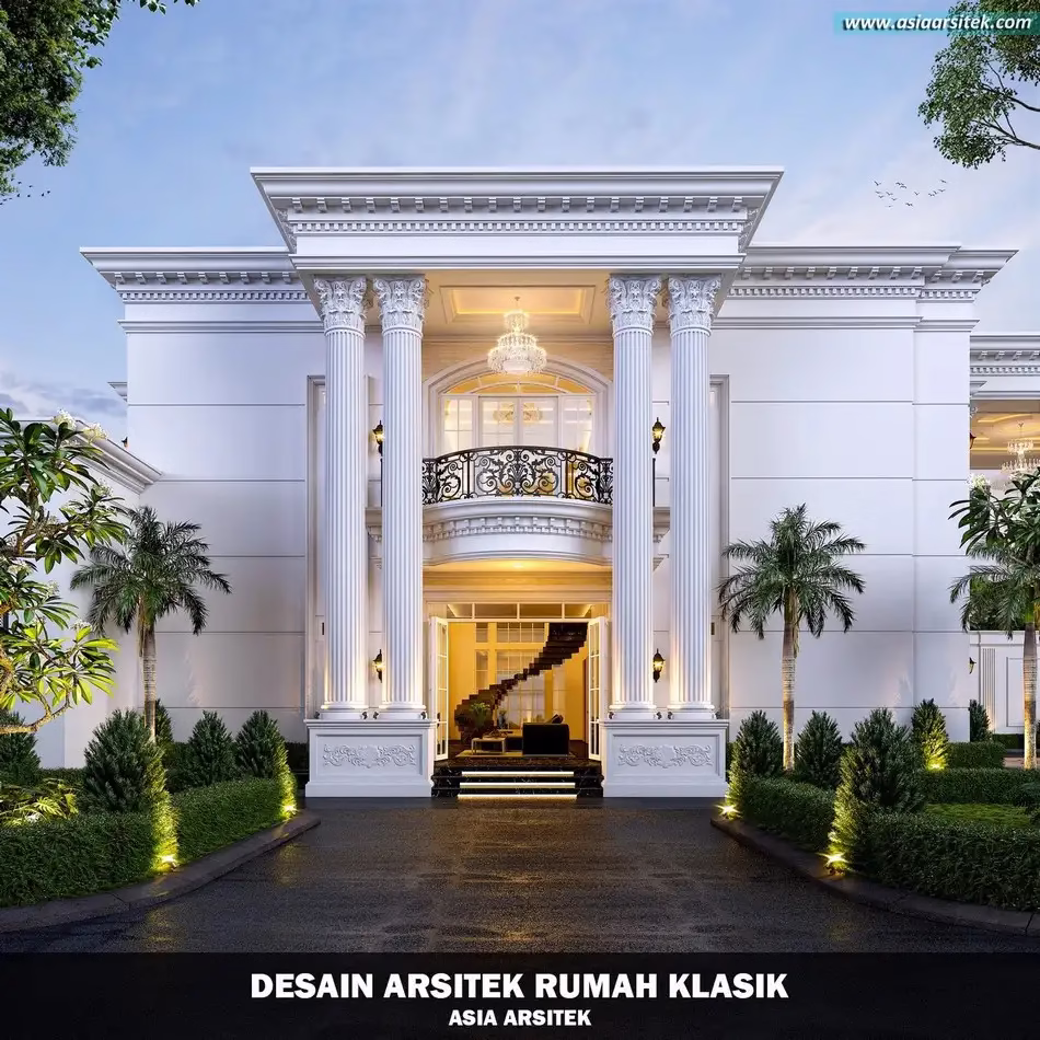 Desain Rumah Klasik 2 Lantai Luas 724 m²