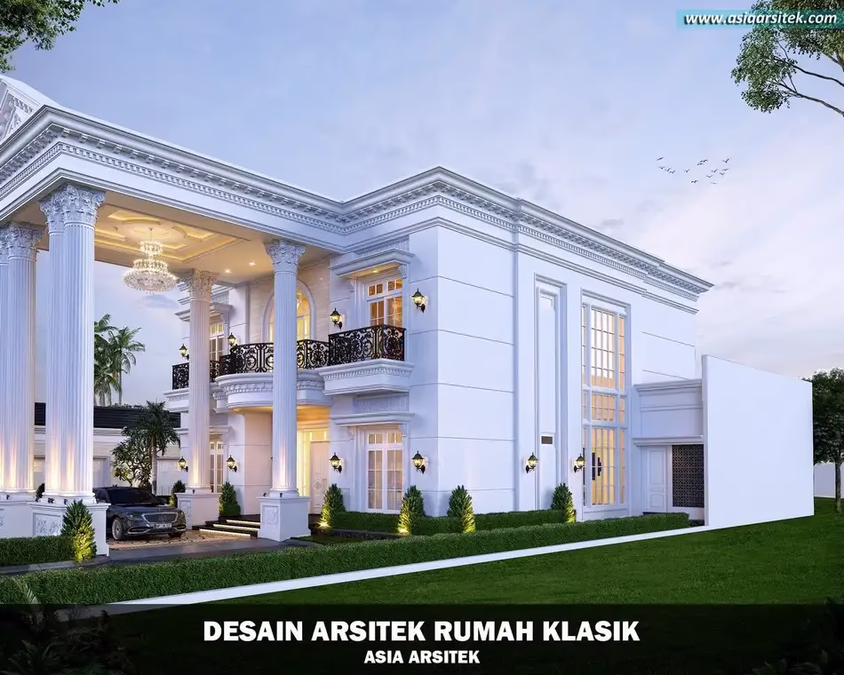 Desain Rumah Klasik 2 Lantai Luas 724 m²