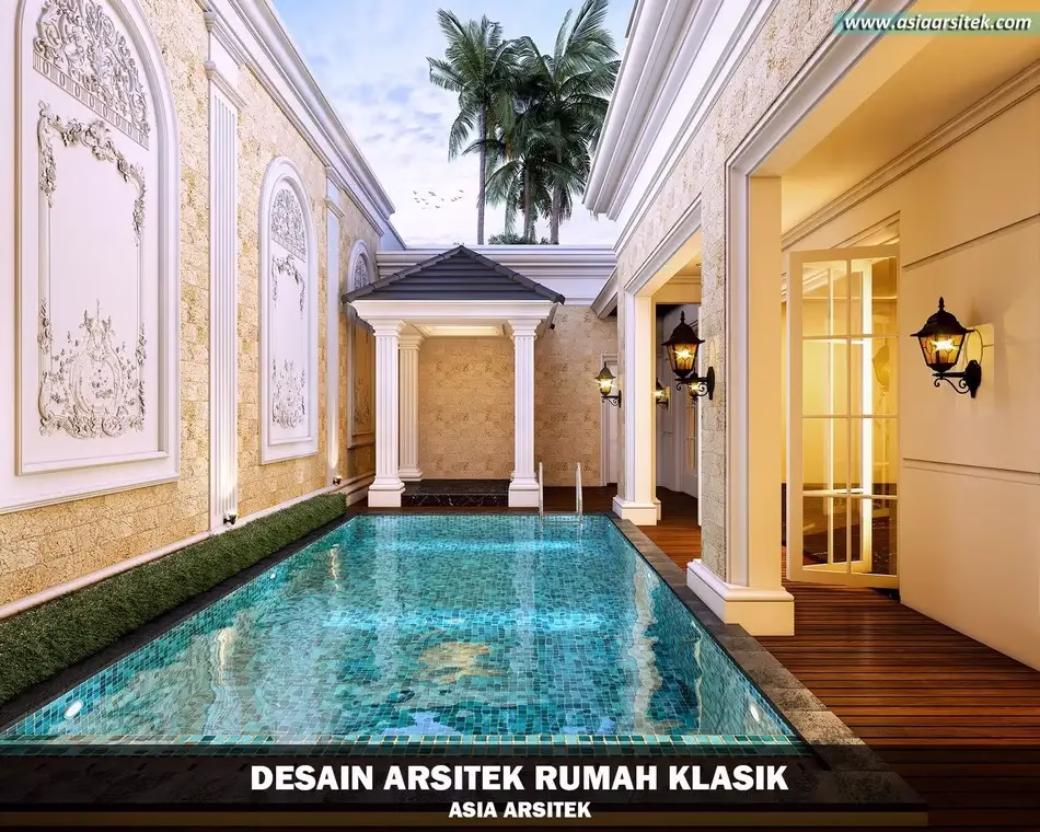 Desain Rumah Klasik 2 Lantai Luas 724 m²
