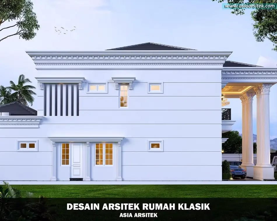 Desain Rumah Klasik 2 Lantai di Langkat Sumatra Utara