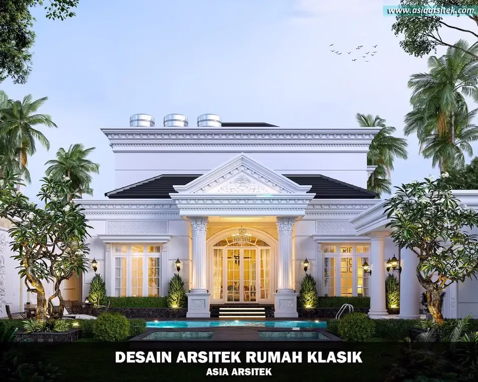 Desain Rumah Klasik 2 Lantai di Langkat Sumatra Utara