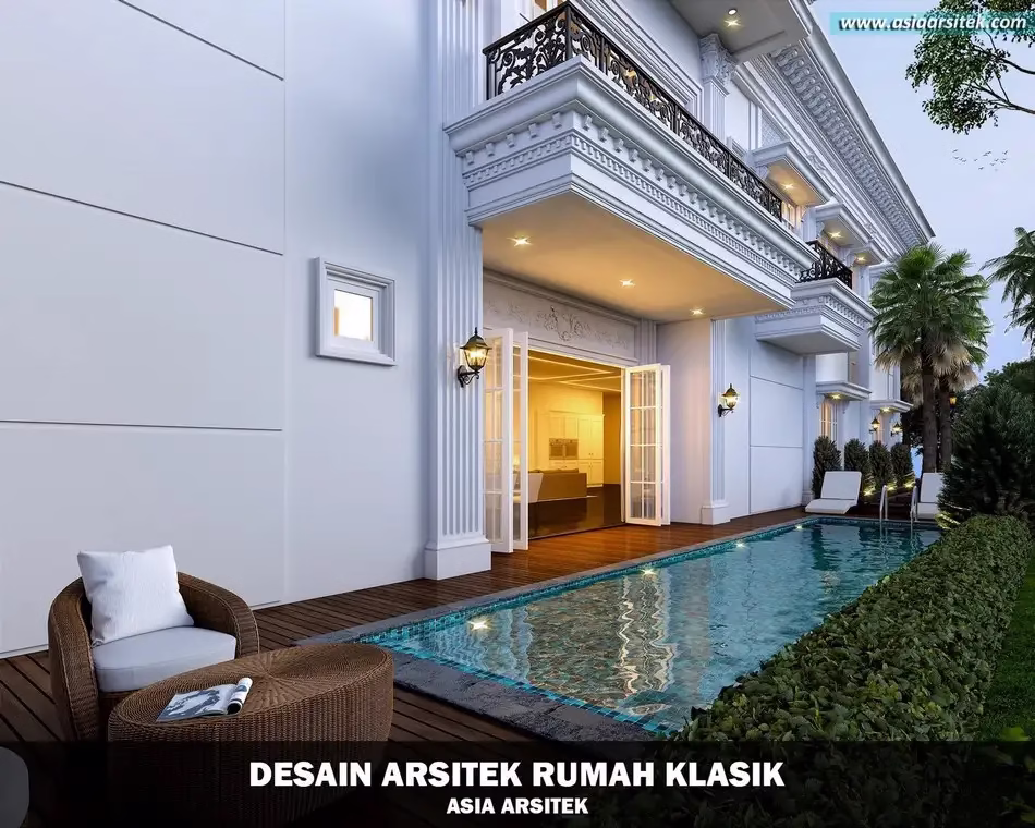 Desain Rumah Klasik 2 Lantai di Palembang