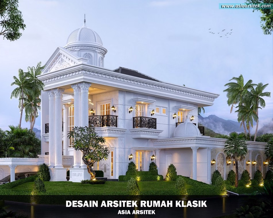 Desain Rumah Klasik 2 Lantai