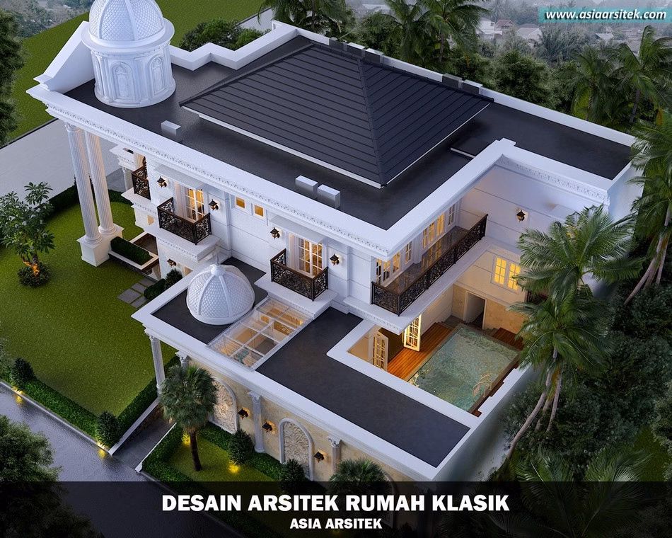Desain Rumah Klasik 2 Lantai