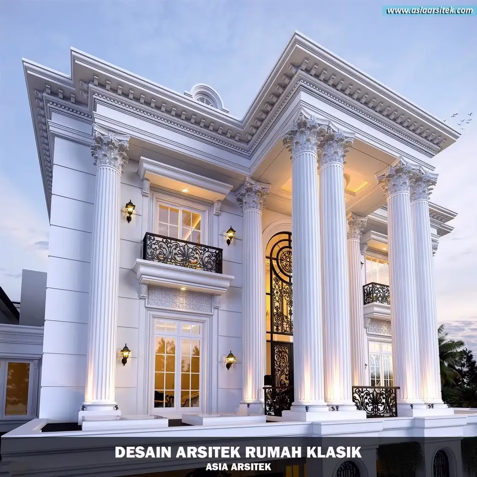 Desain Rumah Klasik 3 Lantai Mewah di Cikupa