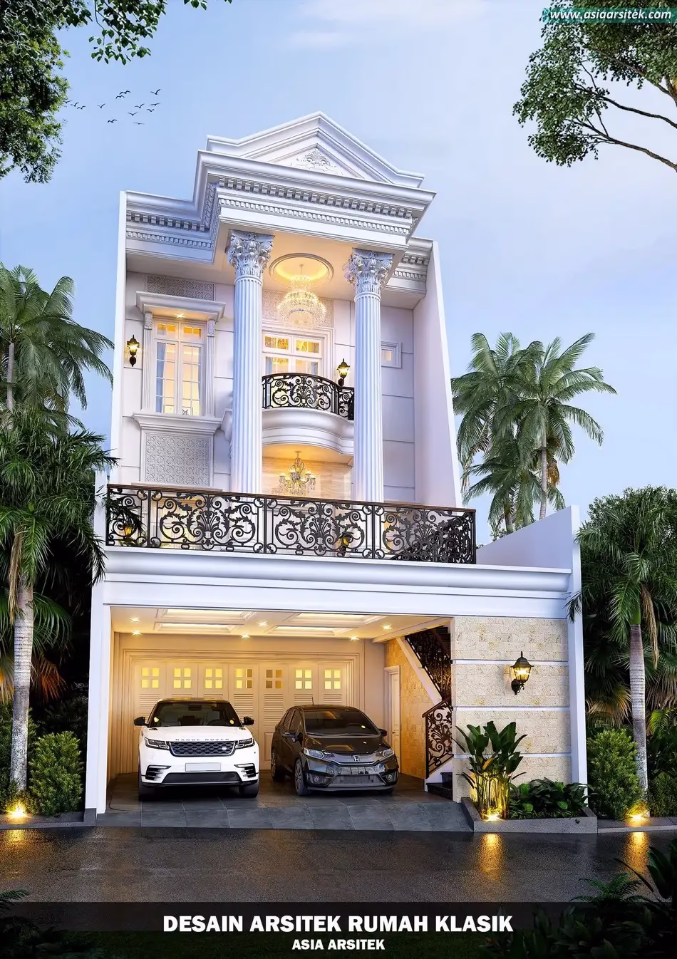 Desain Rumah Klasik 3 Lantai di Ciputat Timur Tangerang Selatan