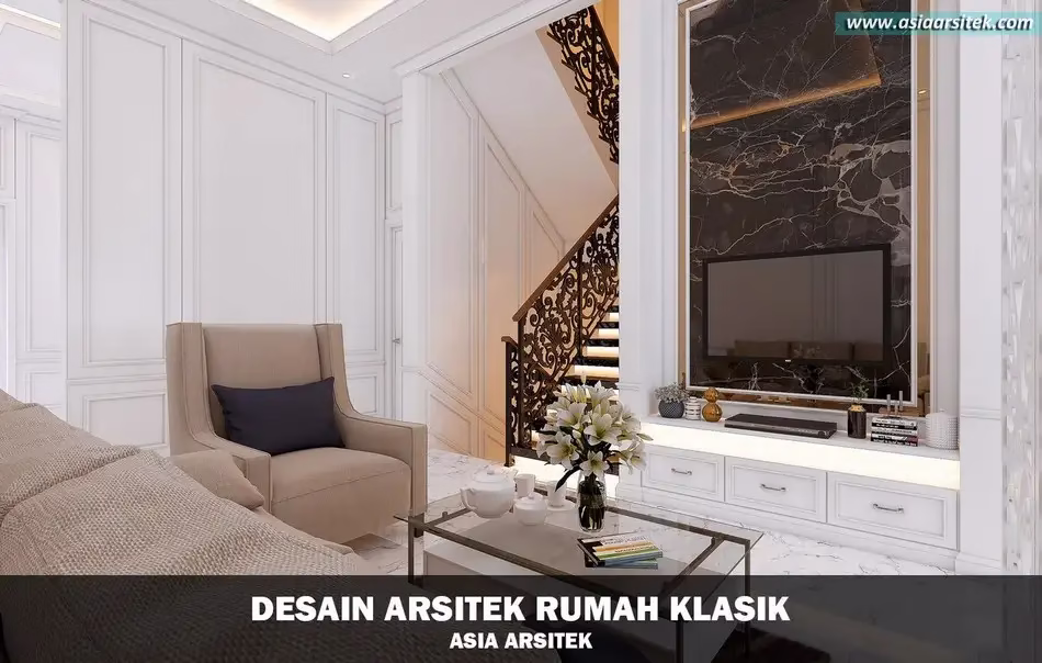 Desain Rumah Klasik 3 Lantai di Ciputat Timur Tangerang Selatan