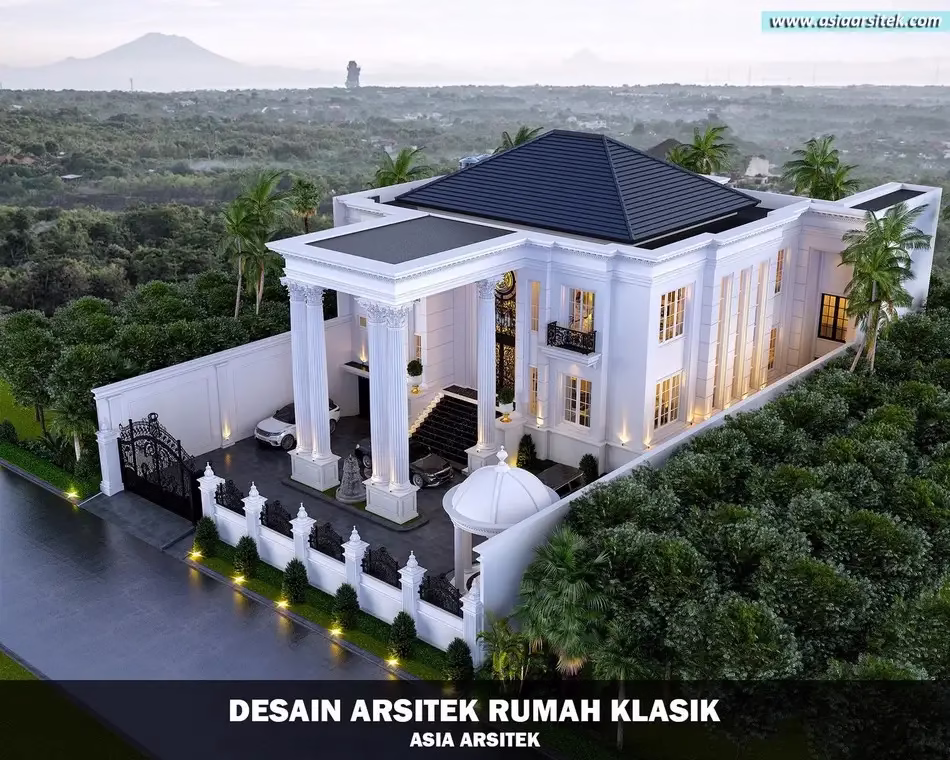 Desain Rumah Klasik 4 Lantai di Larangan Tangerang