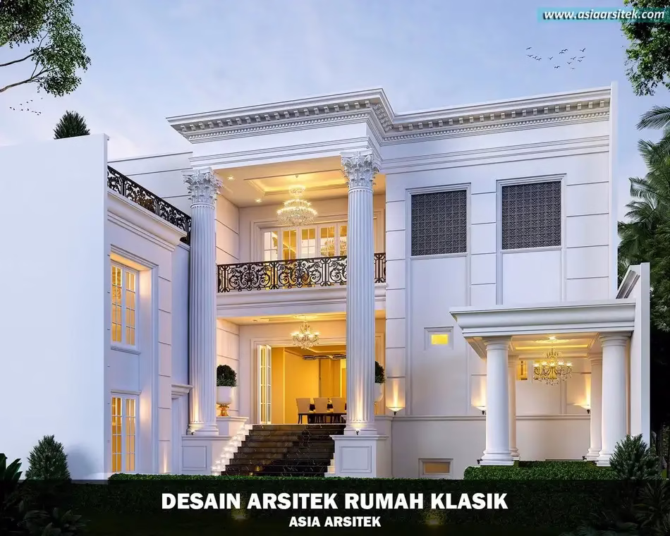 Desain Rumah Klasik 4 Lantai di Larangan Tangerang