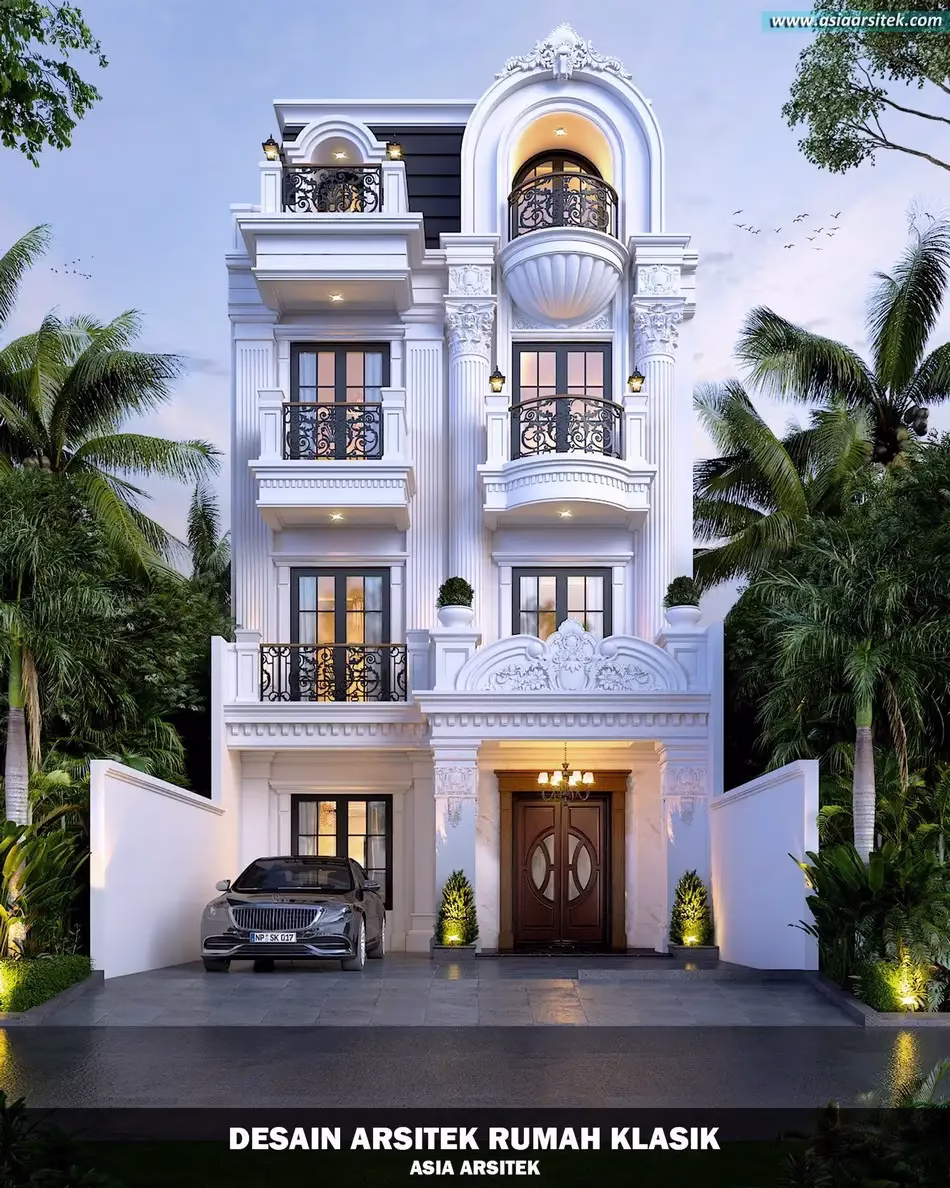 Desain Rumah Klasik 4 Lantai