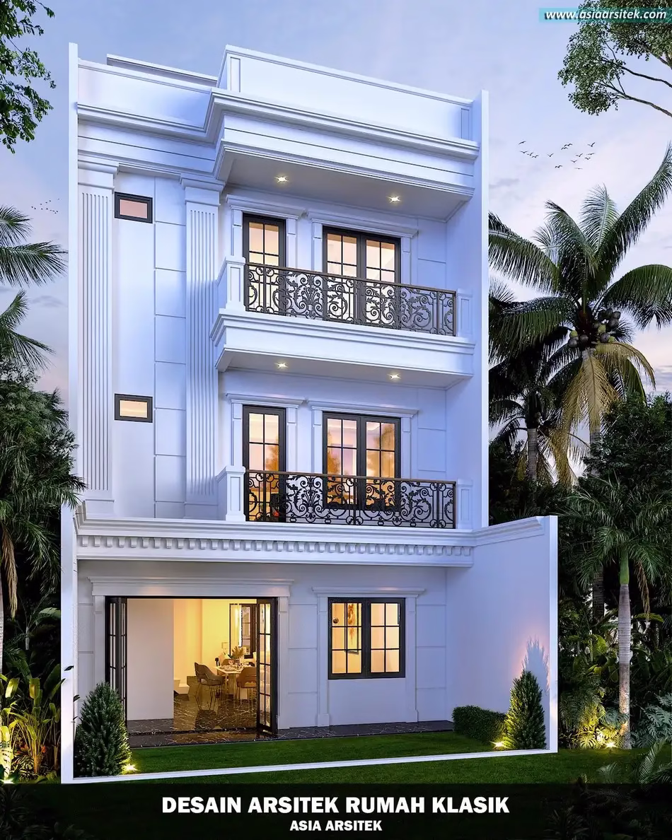 Desain Rumah Klasik 4 Lantai