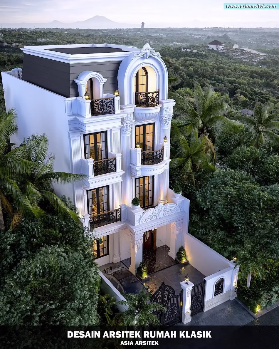 Desain Rumah Klasik 4 Lantai