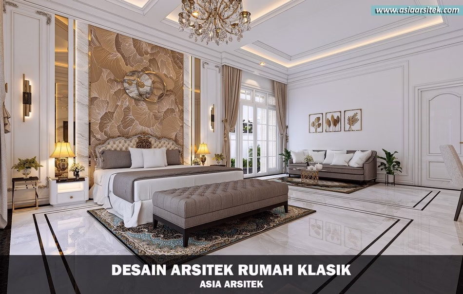 Desain Rumah Klasik Mewah 2 Lantai Luas 756 m²