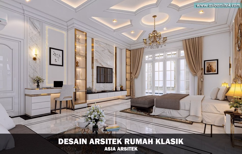 Desain Rumah Klasik Mewah 2 Lantai Luas 756 m²