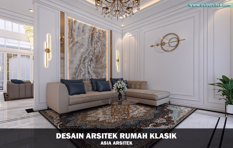 Desain Rumah Klasik Mewah 2 Lantai Luas 756 m²