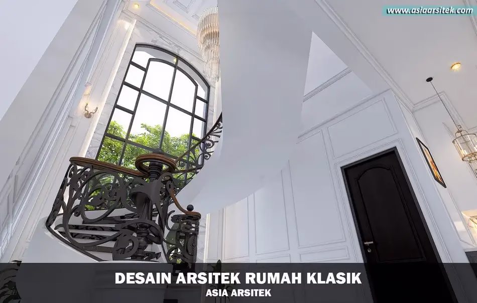 Desain Rumah Klasik Mewah 2 Lantai di Cibubur