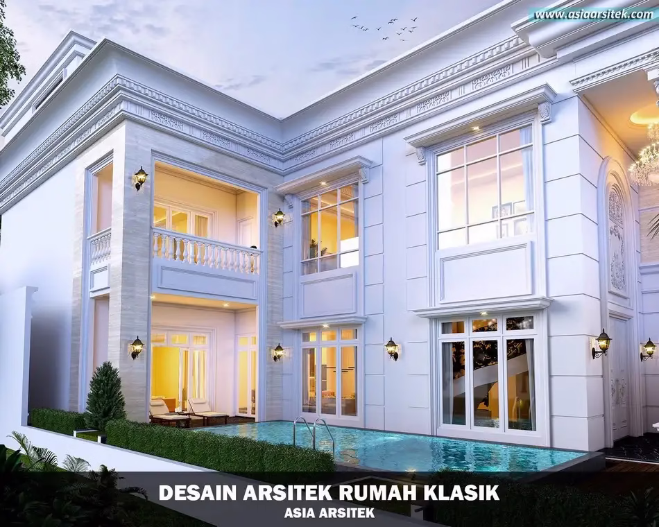 Desain Rumah Mewah Klasik 2 Lantai di Bintaro