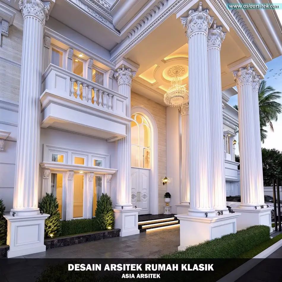 Desain Rumah Mewah Klasik 2 Lantai di Bintaro